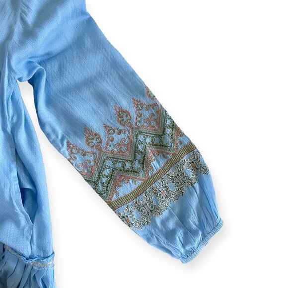 Free People Dress Wild One Embroidered Light Blue Size XS NWT - Picture 8 of 9
